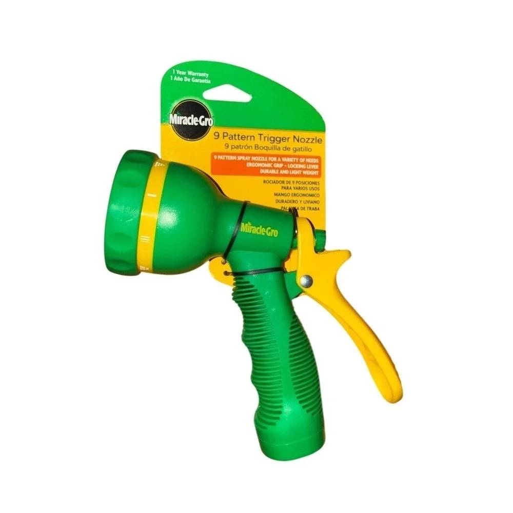 Miracle-Gro 9 Pattern Trigger Hose Nozzle Spray Gun Locking Lever multi pattern‎